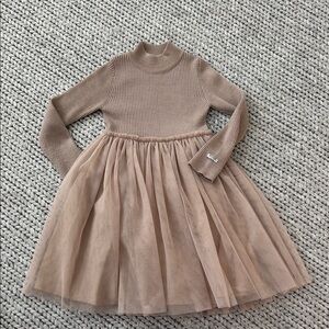 Elegant Tan Kids Dress by Donsje